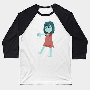 Halloween Girl Zombie anime style Baseball T-Shirt